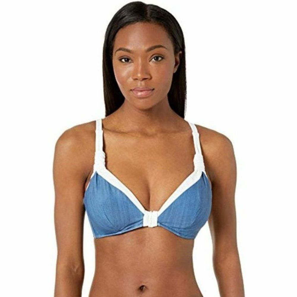 ‎Seafolly  Bikini Top Blue  Block Party